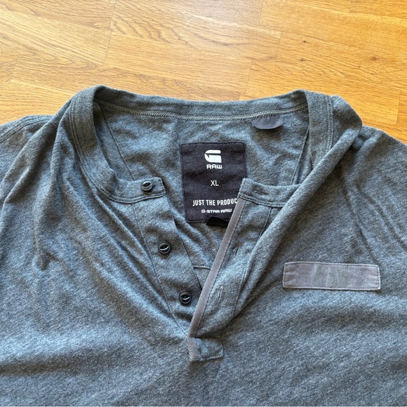 G Star Raw Grandad Longsleeve Gray Henley Size XL - Picture 4 of 4